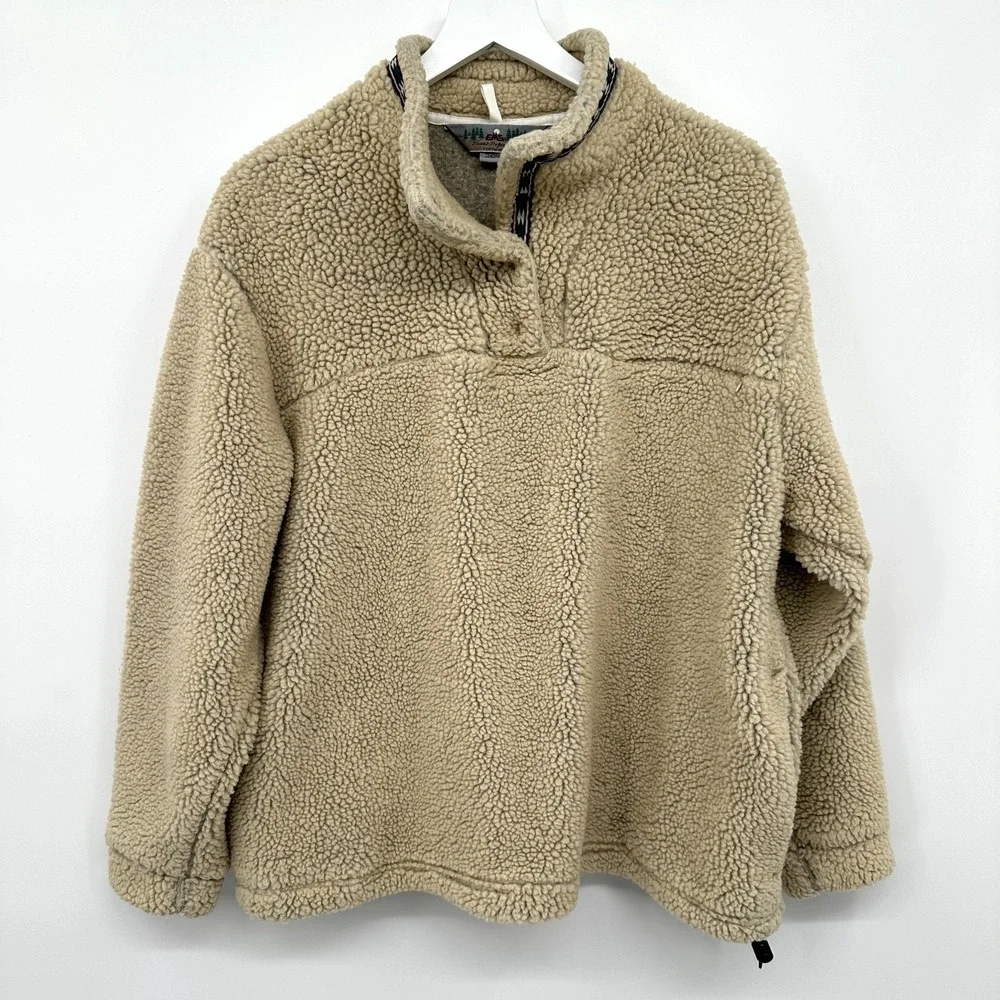 Vintage EMS Eastern Mountain Sports Sherpa Pullover Sweatshirt Womens Size Large